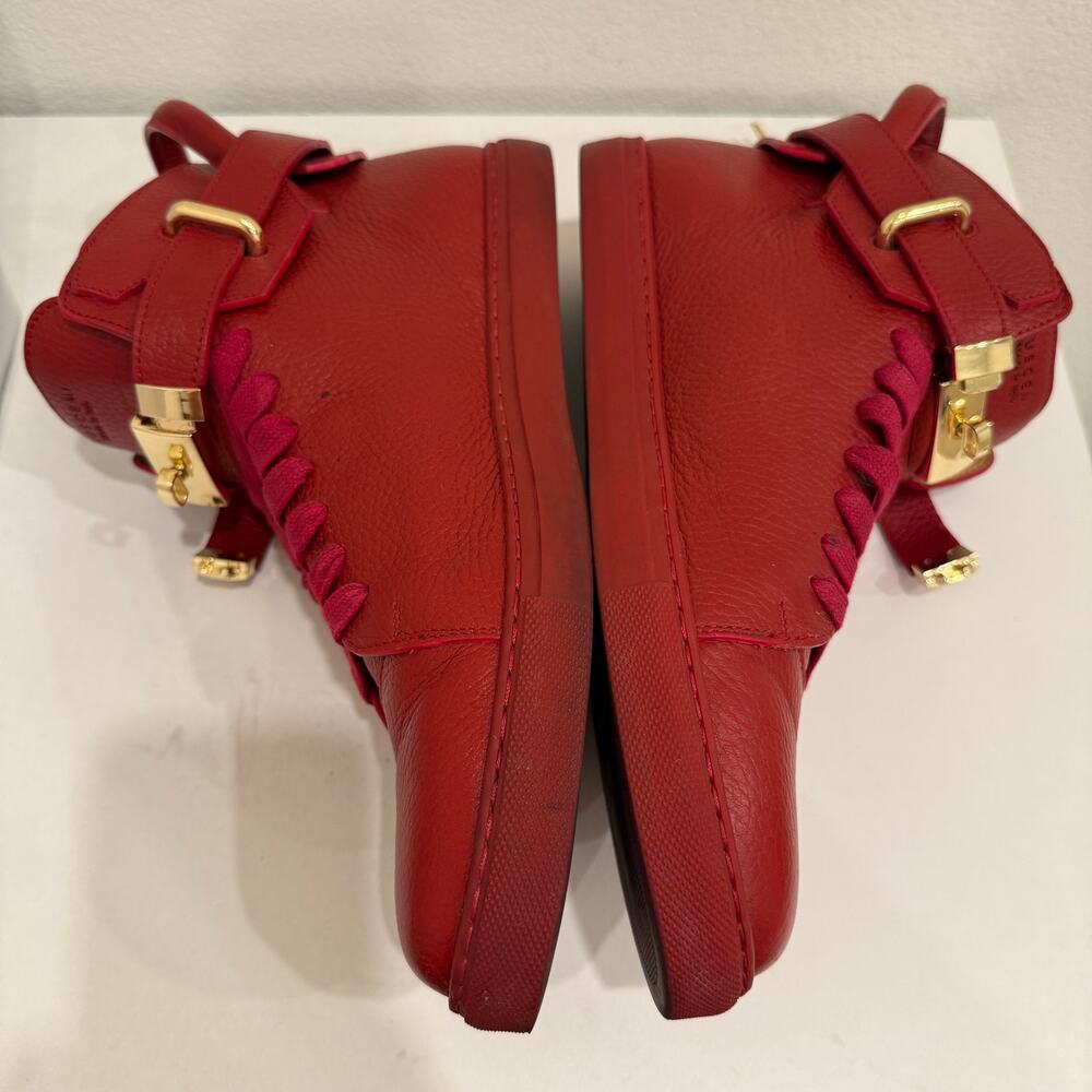 Buscemi 100mm Red Leather High-Top Sneakers Men’s US 11 (EU 44) w/ Box - Picture 5 of 8